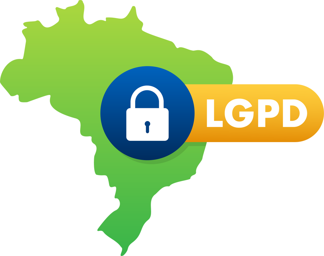 LGPD, Brazilian Data Protection Authority DPA. Lei Geral de Prote o de Dados. Vector stock illustration.